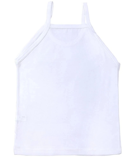 BODYCARE Girls White Vest Dori Neck Sleeveless Pack Of 3 - None