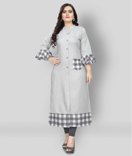 Lerkiza - Off White Cotton Womens Straight Kurti ( Pack of 1 ) - 5XL