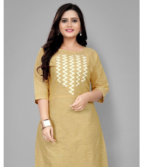 RIAANA - Yellow Cotton Womens Straight Kurti ( Pack of 1 ) - None