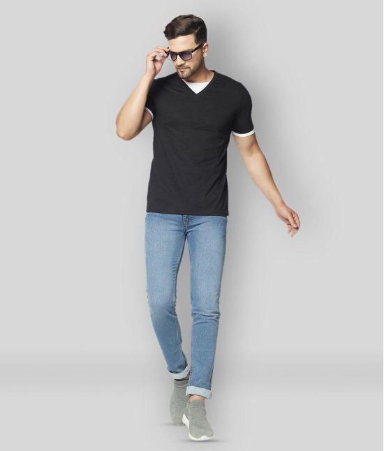 Glito - Black Cotton Blend Slim Fit Mens T-Shirt ( Pack of 1 ) - None