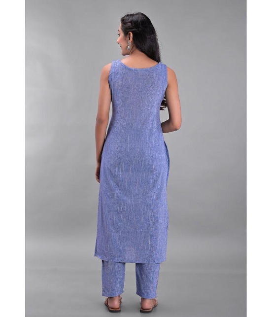 Maquien - Blue Straight Rayon Womens Stitched Salwar Suit ( Pack of 1 ) - None