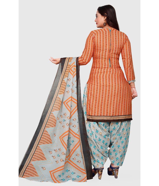 Rajnandini - Unstitched Orange Cotton Blend Dress Material ( Pack of 1 ) - Orange