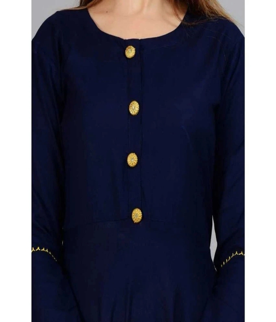 SIPET - Blue Rayon Womens Flared Kurti ( Pack of 1 ) - None