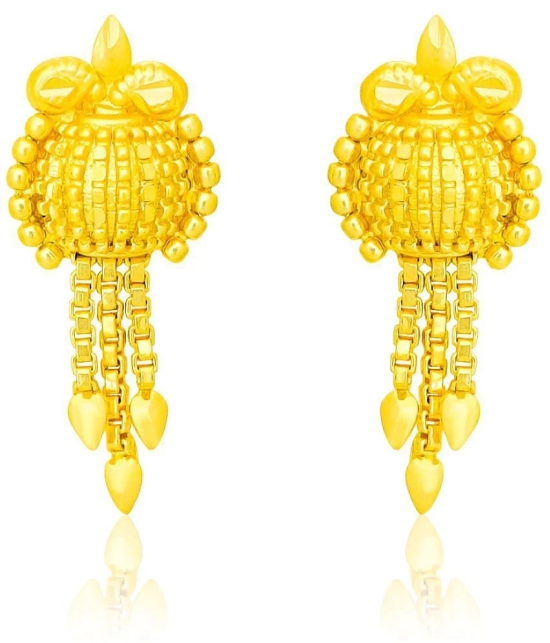 LUV FASHION Golden Drop Earrings ( Pack of 1 ) - Golden