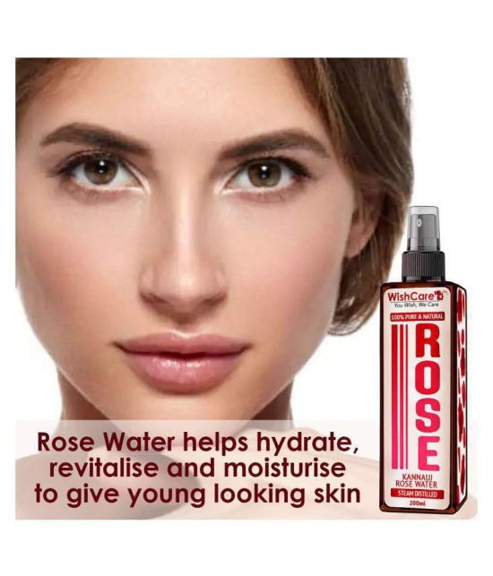 WishCare 100% Natural Rose Water For Skin Kannauj Gulab Jal Skin Tonic 200 mL