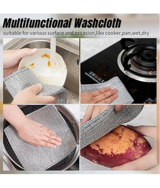 GEEO Pack of 3 dish cloth Steel Stainless Steel Scrub