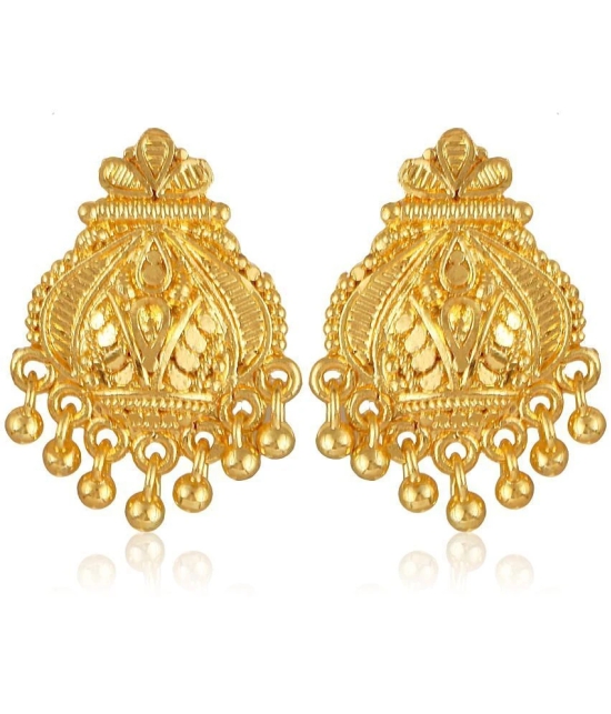 VIVASTRI Golden Stud Earrings ( Pack of 1 ) - Golden