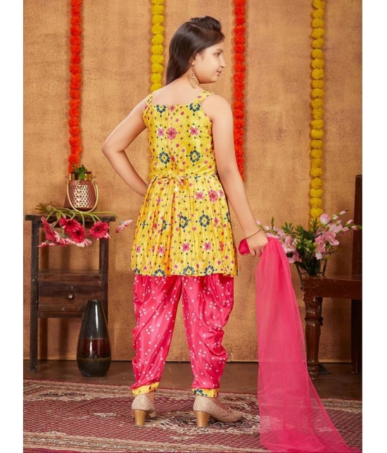 Aarika Yellow Silk Girls Patiala Kurta Set ( Pack of 1 ) - None