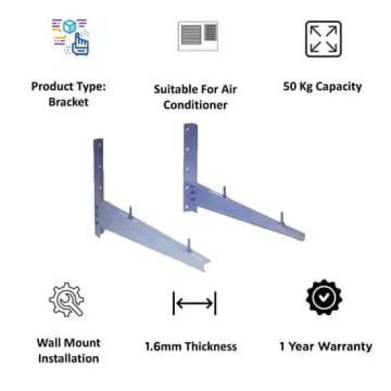 Croma Bracket For Air Conditioner (Powder Coating Process, Grey)