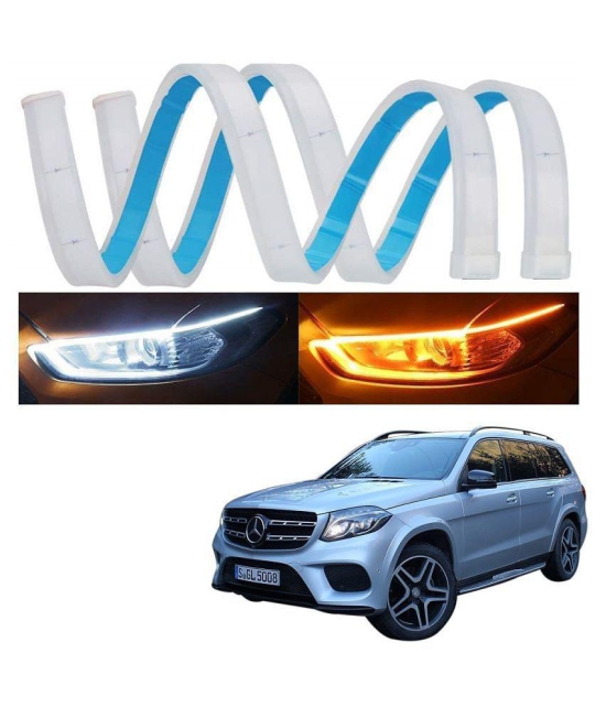 Kozdiko 60 CM Flexible White Daytime Running Light For Cars with Matrix Yellow Indicator with Turn Sequential Flow (60 cm, Set of 2 Pieces) ForMercedes Benz Gls-Class