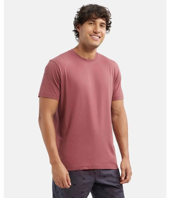 Jockey 2714 Mens Super Combed Cotton Rich Solid Round Neck Half Sleeve T-Shirt - Wild Ginger - None