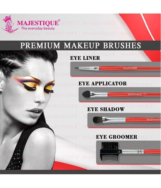 Majestique Professional Eye Beautifier Brush Set, 4pcs (Assorted Color)