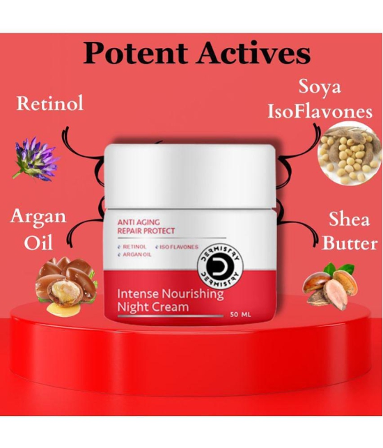 Dermistry Anti Aging Retinol & Argan Oil Night Repair Cream Removes Fine Lines Wrinkles Puffiness Moisturizer Reverses Signs of Ageing Skin Repair Firming Brightening Lightening Transforming