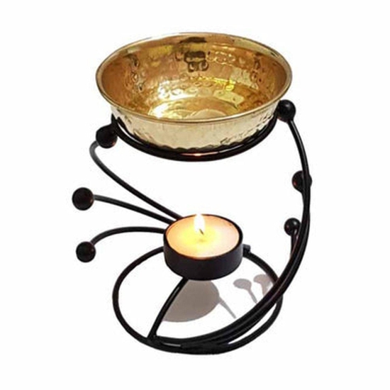 Camphor Burner Set with 2 T-Light Candles + 15ml Camphor Oil