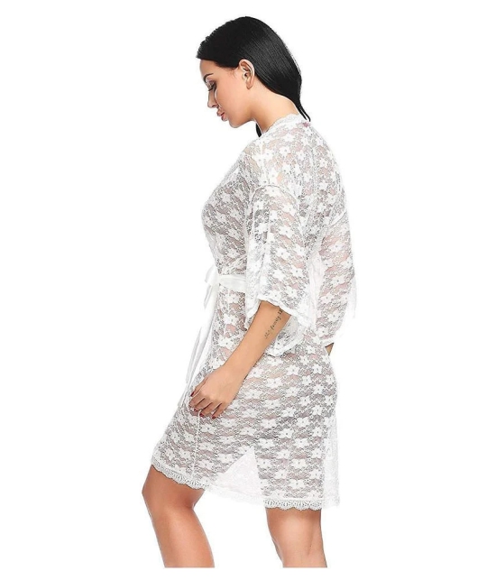 CELOSIA Lace Robes - White Single - M