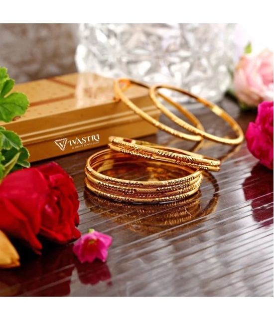 VIVASTRI Gold Bangle Set ( Pack of 1 ) - None