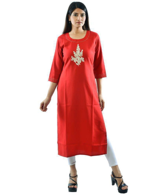 AMIRA'S INDIAN ETHNICWEAR - Red Linen Women's Stitched Salwar Suit ( ) - XXL