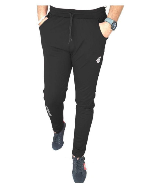 Forbro Black Polyester Lycra Trackpants Single - L