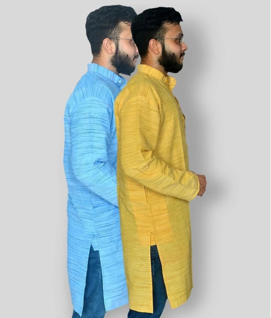 DESHBANDHU DBK - Multicolor Cotton Mens Regular Kurta ( Pack of 2 ) - None