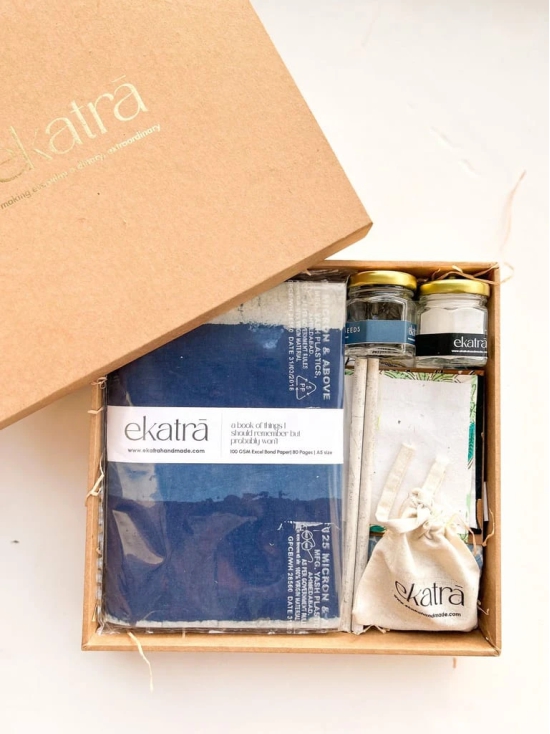 Sustainable Thoughtful Hamper by Ekatra - Indigo Stripes