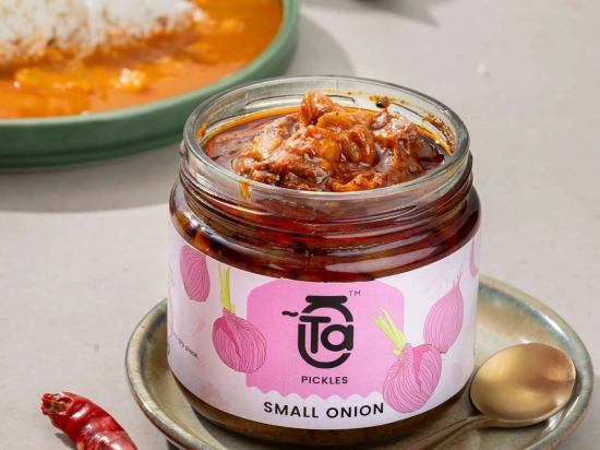 Ta Pickles | Small Onion & Garlic Pickle | 150g [Pack of 2] Combo Made with Cold Pressed Oil | Homemade | Traditional Indian Taste | Natural | No Pres