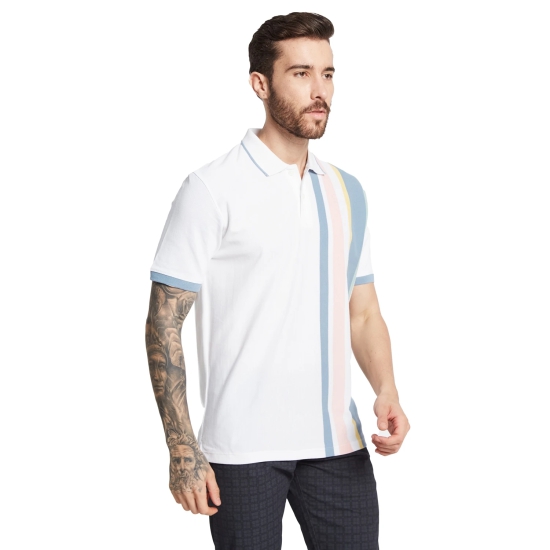 Octave Men Colourblocked Polo Collar T-Shirt