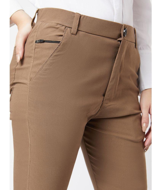 Smarty Pants - Brown Cotton Skinny Womens Formal Pants ( Pack of 1 ) - None