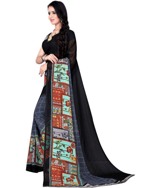 LEELAVATI - Black Georgette Saree With Blouse Piece ( Pack of 1 ) - Black