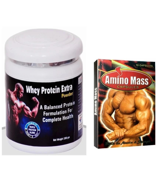 Dr. Chopra GG Amino Mass Capsule 10 no.s & Rikhi Whey Protein Extra Powder 200 gm Chocolate