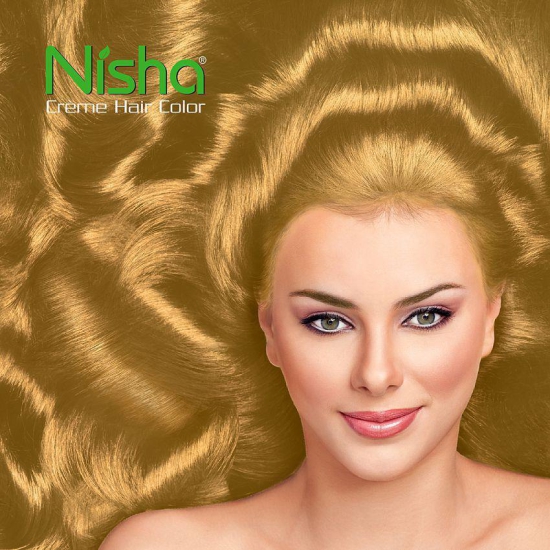 Nisha (60gm, 60ml, 12ml) 8.1 Golden Blonde + 7.3 Honey Blonde Hair Color Corrector 300 mL Pack of 2