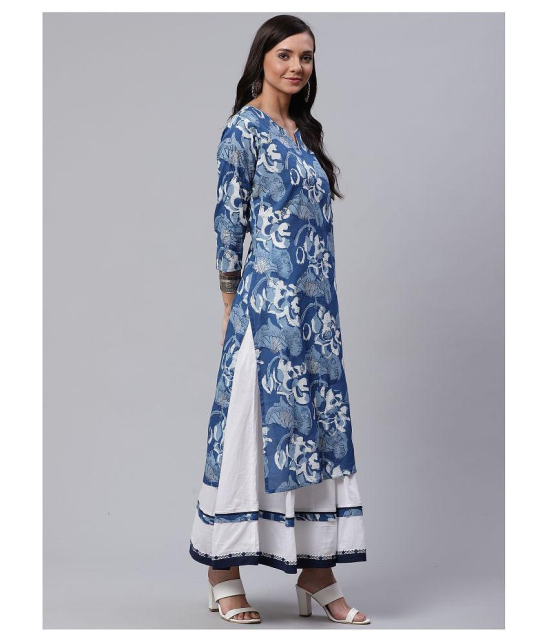 Divena Cotton Kurti With Sharara And Gharara - Stitched Suit - XS