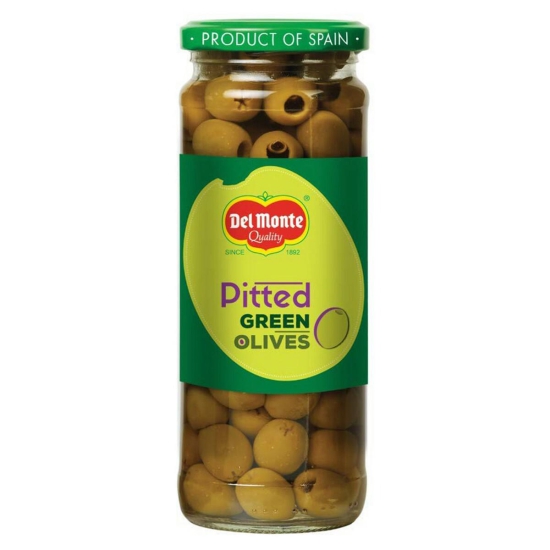 Del Monte Green Olives  Pitted 450 Gm Bottle