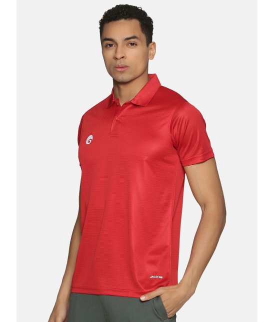 Omtex - Red Polyester Regular Fit Men's Sports Polo T-Shirt ( Pack of 1 ) - None