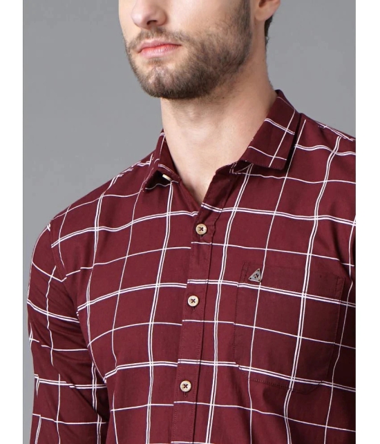 K-LARA - 100% Cotton Regular Fit Maroon Mens Casual Shirt ( Pack of 1 ) - None