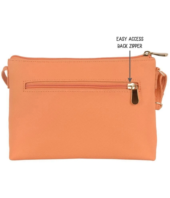 Baggit Orange Faux Leather Sling Bag - Orange