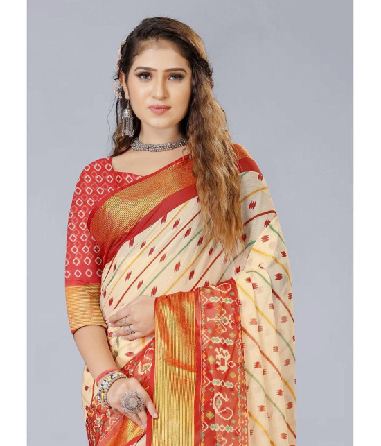 Bhuwal Fashion - Multicolour Chiffon Saree With Blouse Piece ( Pack of 1 ) - Multicolour