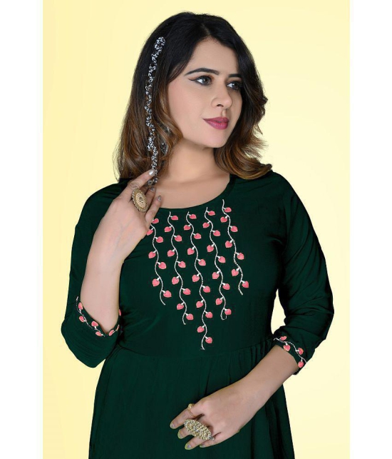 haya fashion - Green Rayon Women's A-line Kurti ( Pack of 1 ) - None