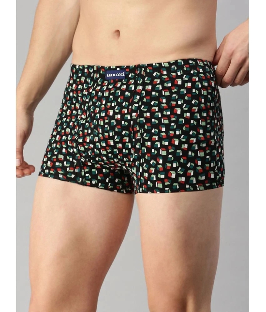 Lux Cozi - Black Cotton Mens Trunks ( Pack of 3 ) - None