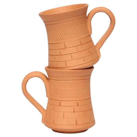 KSI Natural Clay Beer Mug | Milk Mug | Big Coffee Mug, Terracotta Handmade, 600 ml