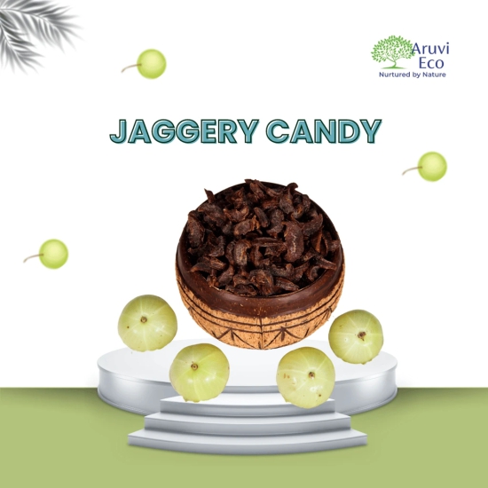 Organic Amla Jaggery Candy - 100% Pure Dried Amla with the goodness of Jaggery, Directly Produced from Our Garden, No Artificial Flavors or Colors, No Preservatives - 130g