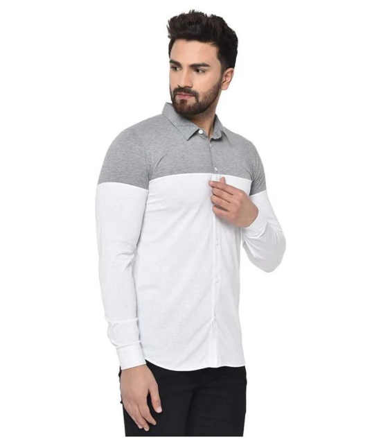 Glito Cotton Blend Regular Fit Colorblock Mens Casual Shirt - White ( Pack of 1 ) - None