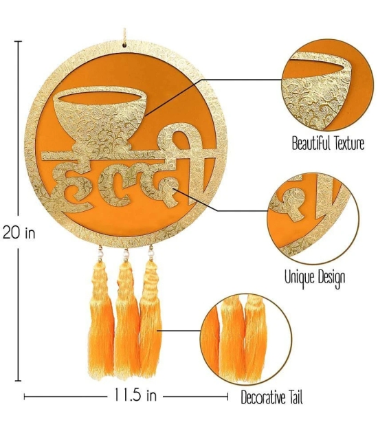 Zyozi ® Haldi Ceremony Decorations Kit | Haldi Board for Home Decorations | Haldi Decorations Door Board, Home Decoration Items | Haldi Board For Bride & Groom - Yellow