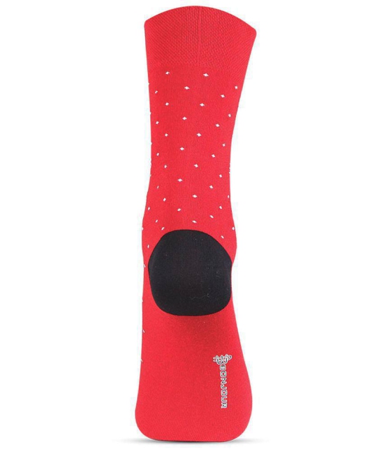 Bonjour - Red Cotton Mens Full Length Socks ( Pack of 1 ) - Red