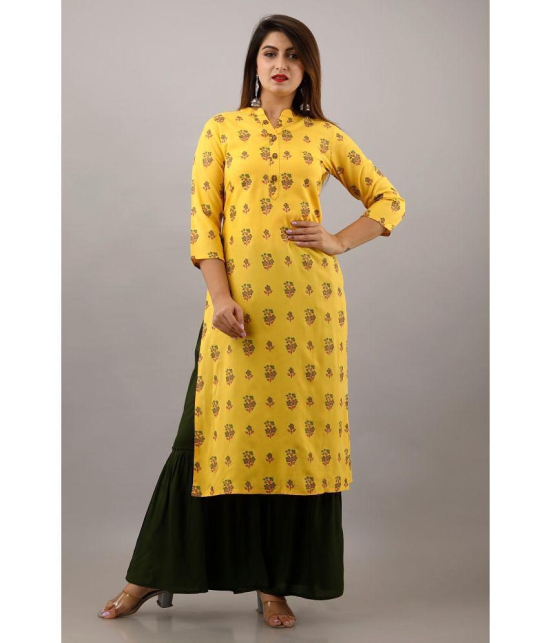 MAUKA - Yellow Straight Rayon Women's Stitched Salwar Suit ( Pack of 1 ) - None