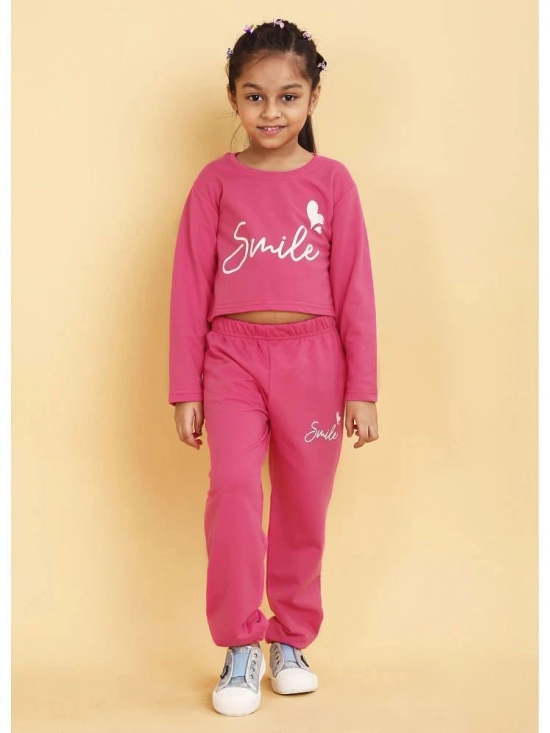 Trampoline Pink Cotton Blend Girls Top With Joggers ( Pack of 1 ) - None