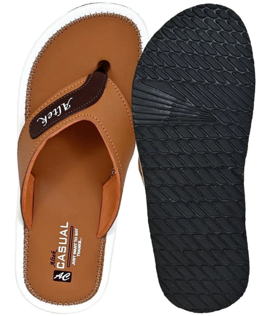 Altek Brown Mens Thong Flip Flop - None