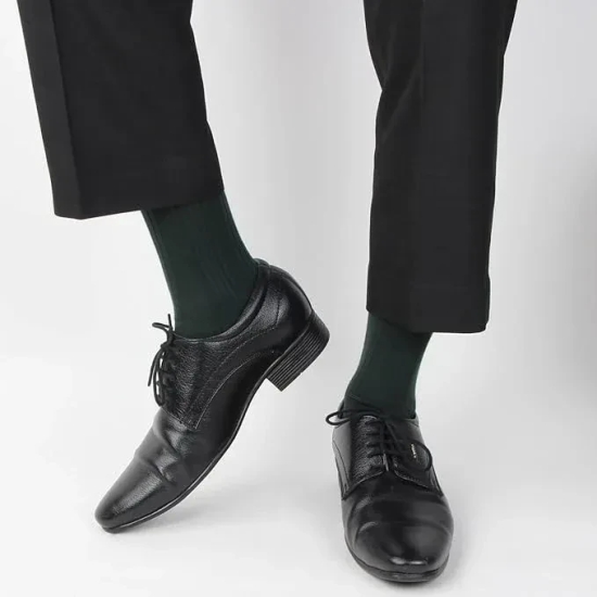 Men's Cosmic Ribbed Formal Socks - Bottle Green