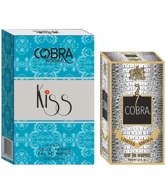 ST.JOHN Cobra Kiss 100ml & Cobra LTD 30ml, Perfume For Men (130ml) - Pack of 2