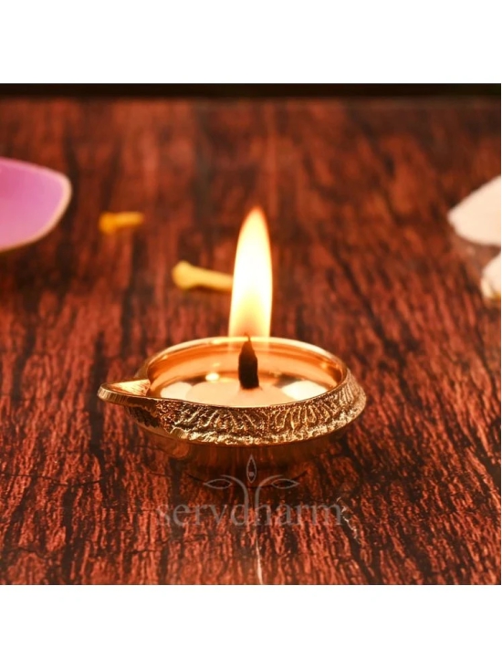 ServDharm Diya 2 Kuber Brass Diya ( Pack of 2 )