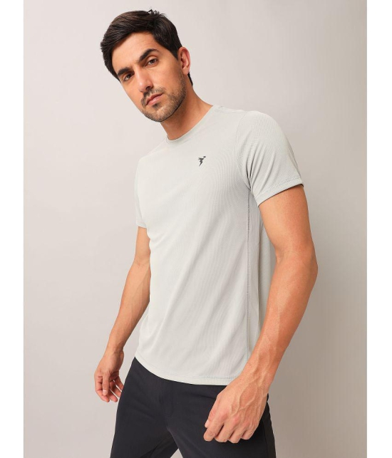 Technosport Light Grey Polyester Slim Fit Men's Sports T-Shirt ( Pack of 1 ) - None